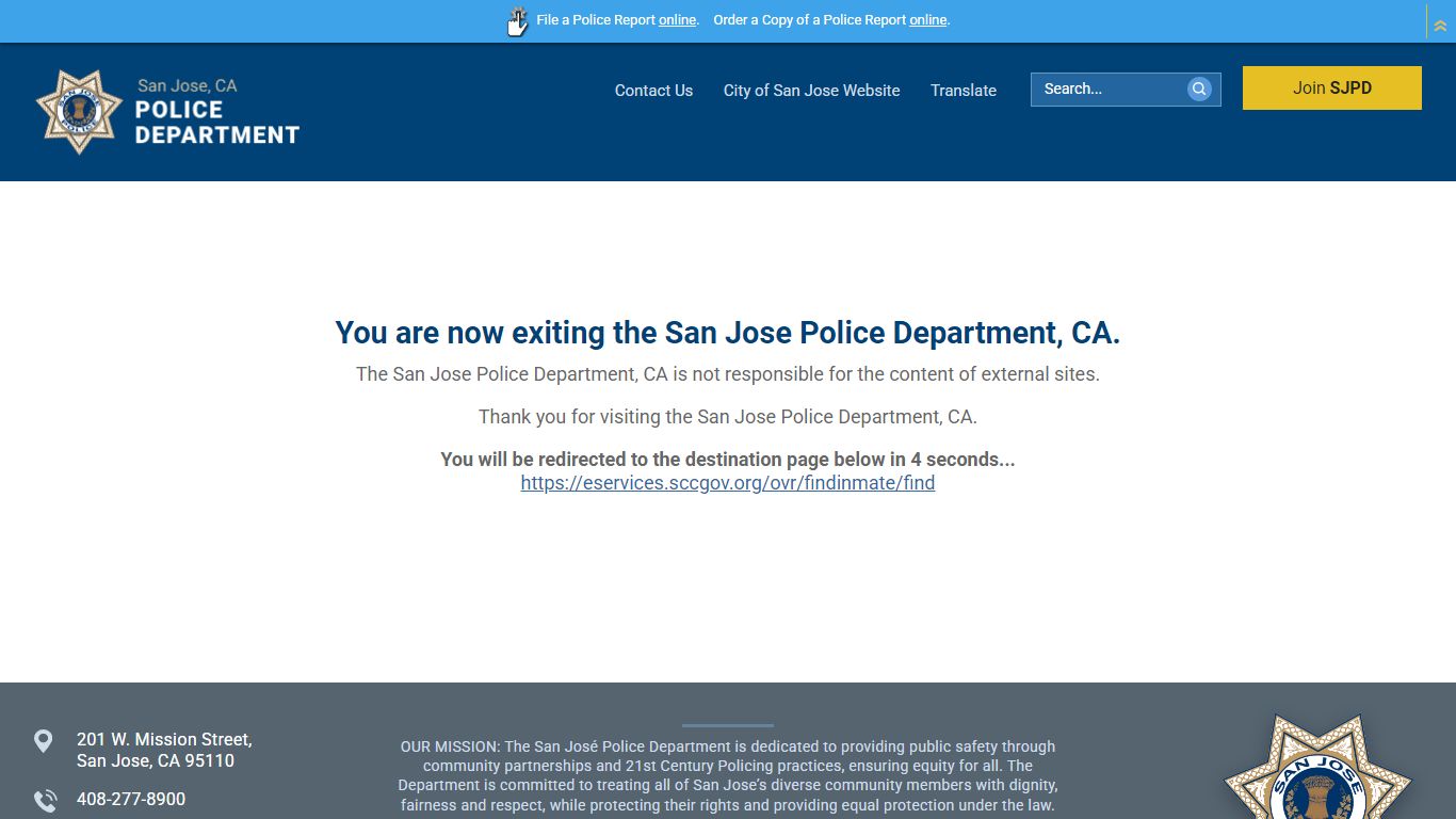 Inmate Booking Information | San Jose Police Department, CA